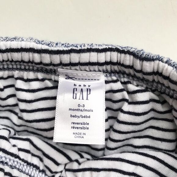 Babygap stripe/blue reversible casual pants EUC 0-3 months - Picture 4 of 5